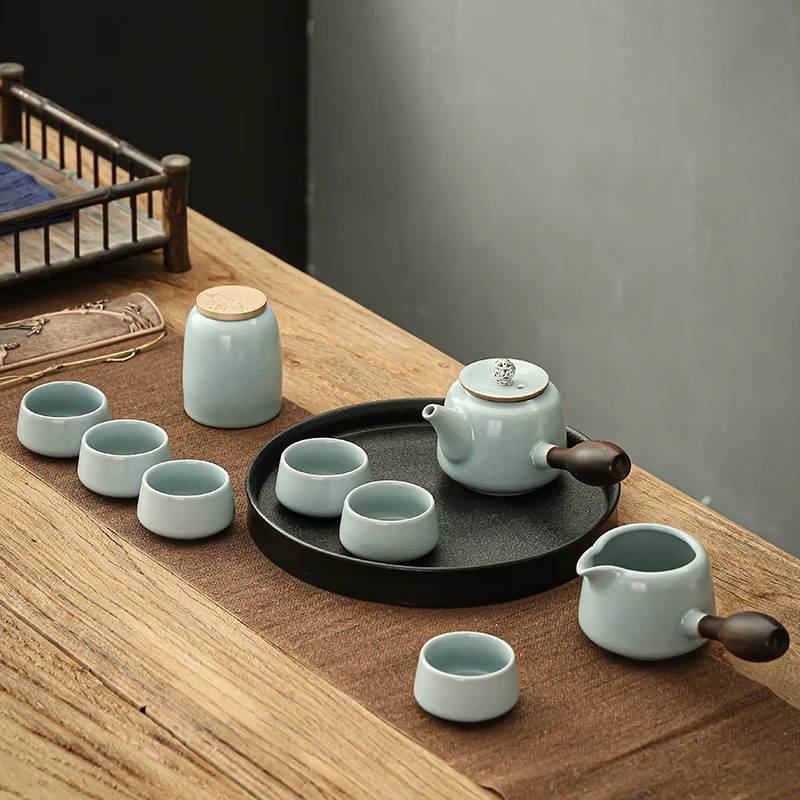 

Portable Ceremony Tea Set Adults 6 Persons Chinese Coffee Tea Set Infuser Servic Mate Cup Matcha Tazas De Te Luxury Tea Cup Set