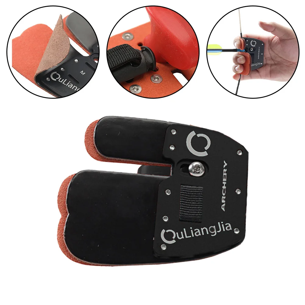 

Archery 3 Fingers Hands Guard Tab Right Hand Support Leather Protector Bow Gear Hunting Recurve Bow Finger Support Protect