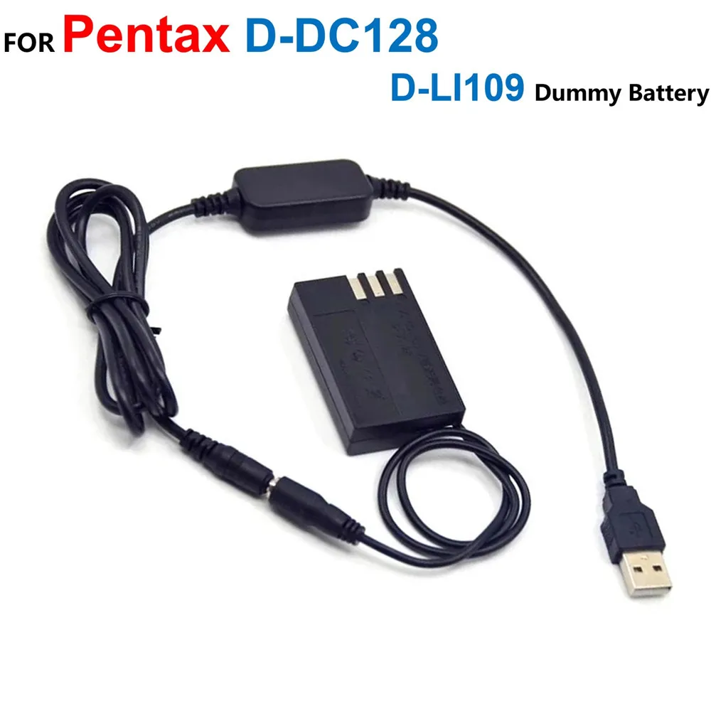 

K-AC128 Power Bank USB Power Cable Adapter+D-DC128 D-LI109 Fake Battery For Pentax K-100 K70 K-50 K-30 K-3 K-5 K-7 K-S1 K-S2