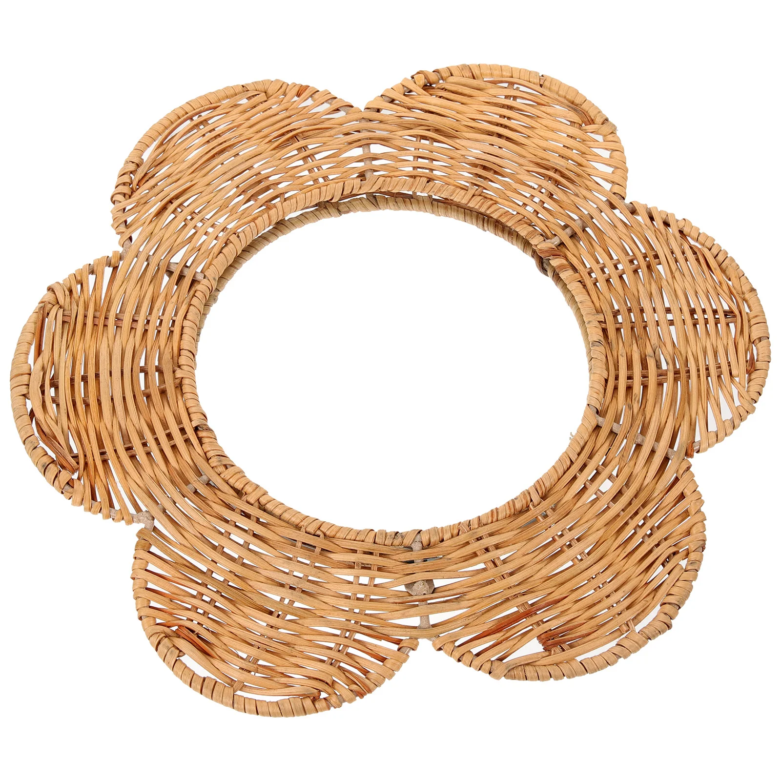 

Hanging Mirror Convenient Small Makeup Wrought Iron Hairdressing Glass Exquisite Rattan