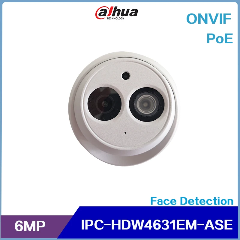 

IPC-HDW4631EM-ASE Dahua 6MP IP IR Eyeball Camera Face Detection IR 50m Built-in Mic POE Smart Detection Supported