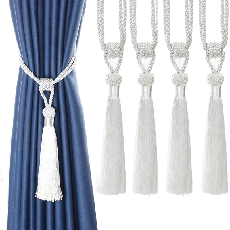 

4Pcs Curtain Tassels Curtain Rope Curtain Tiebacks Curtain Accessories Rope Tassels Fastening Tassel Window Decoration