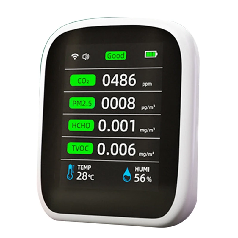 

Wifi Portable Air Quality Meter 8 In 1 PM1.0 PM2.5 PM10 CO2 TVOC HCHO Temperature And Humidity Tester Carbon Dioxide