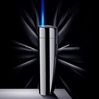 windproof side press gas butane lighter inflatable blue jet flame torch cigar cigarette lighter tobacco accessories gift for men