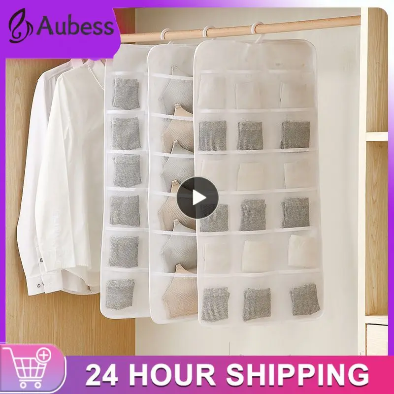 

Foldable Double-sided Underwear Organizer Multi-layered Sock Hanging Bag Wall Wardrobe Door Back Sundries Bag Clothes Organizers