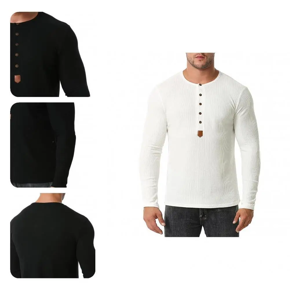 

Рубашка мужская зимняя однотонная на пуговицах, с круглым вырезом