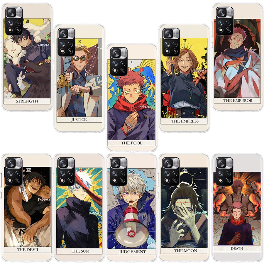 

Comic Jujutsu Kaisen Tarot Phone Case For Xiaomi Redmi 9 9T 9C 10 Prime 10X 10C 8 7 6 10A 9A 8A 7A 6A S2 K40 Pro K30 K20 Coque