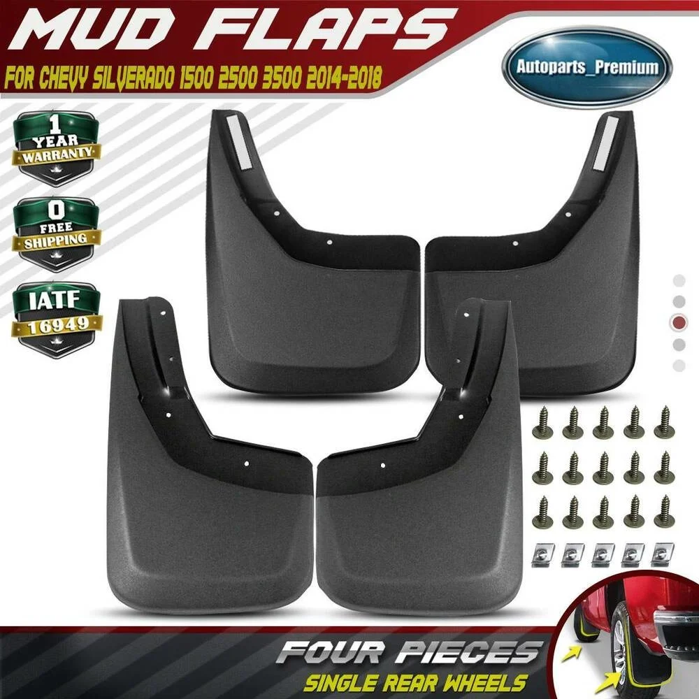 

for Chevy Silverado 1500 2500 3500 HD 14-18 Mud Flaps Splash Guards Front Rear