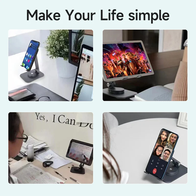 Kimdoole Alloy Aluminum Desktop Phone Stand Desk Holder for Xiaomi iPhone Samsung Cellphone Smartphone Telephone Accessories |