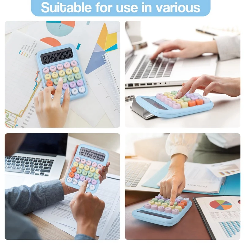 Механический калькулятор кнопок 12-значный ЖК-дисплей большие кнопки легко