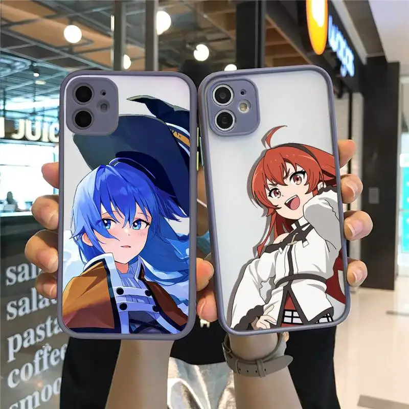

Mushoku Tensei Anime Phone Case For iPhone 12 11 Mini Pro XR XS Max 7 8 Plus X Matte transparent Gray Cover