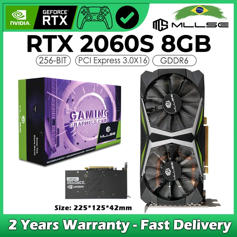 

MLLSE Graphics Card GeForce RTX 2060 SUPER 8GB GDDR6 256bit 12 nm GPU PCIe 3.0 x16 Ultimate Desktops Gaming placa de video