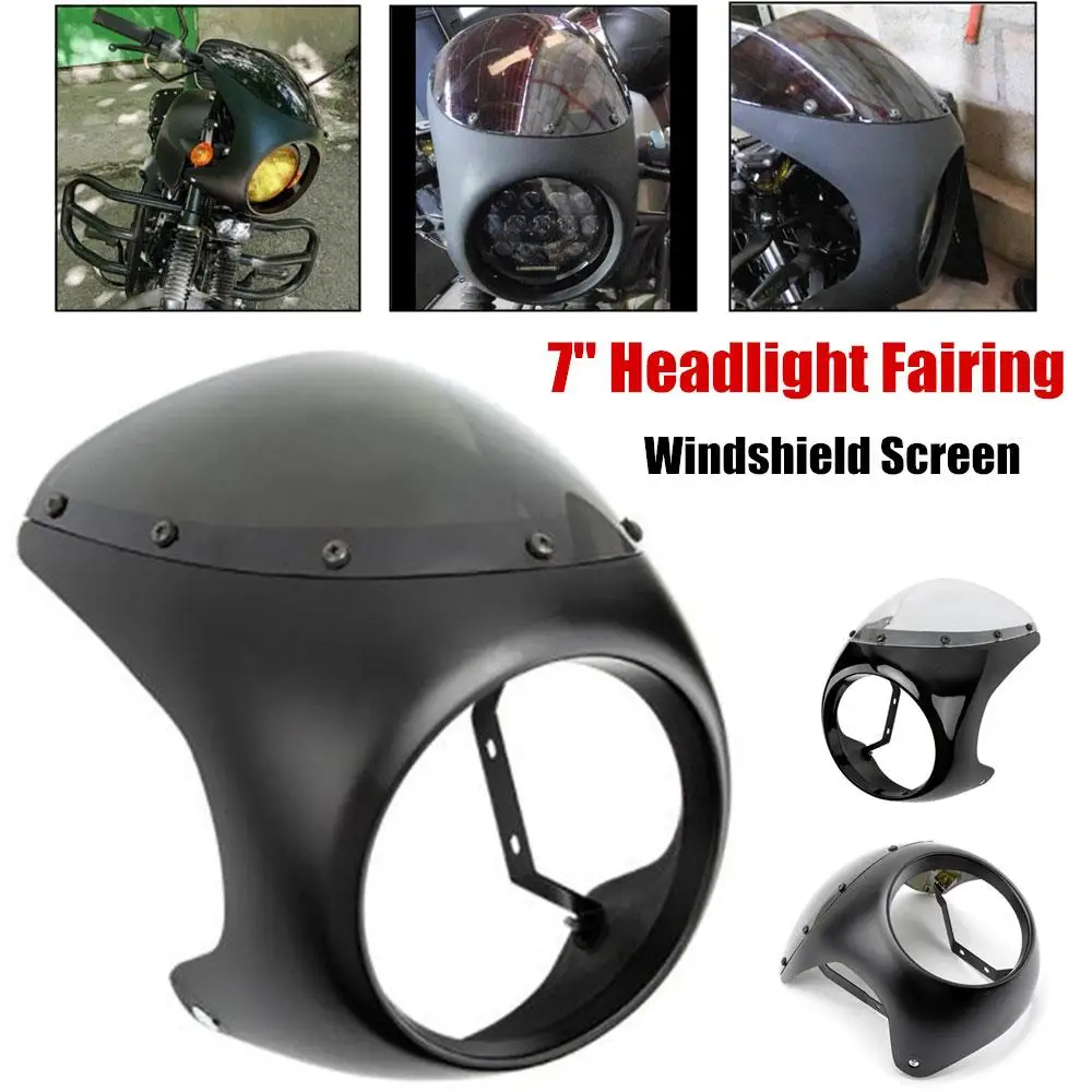 

7 Inch Motorcycle Front Headlight Cover Retro Waterproof Anti-fall Fairing Modification Accessories