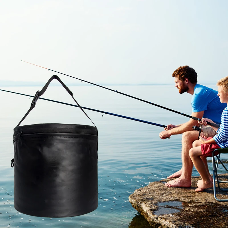 20L Portable Bucket Outdoor Travel Water Storage Bag Camping Fishing Water Bag Fishing Portable Foldable Bucket Car Supplies enlarge