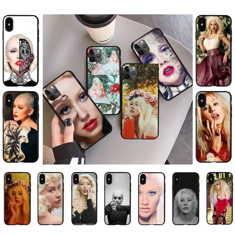

TOPLBPCS Christina Aguilera Phone Case for iPhone 11 12 13 mini pro XS MAX 8 7 6 6S Plus X 5S SE 2020 XR case