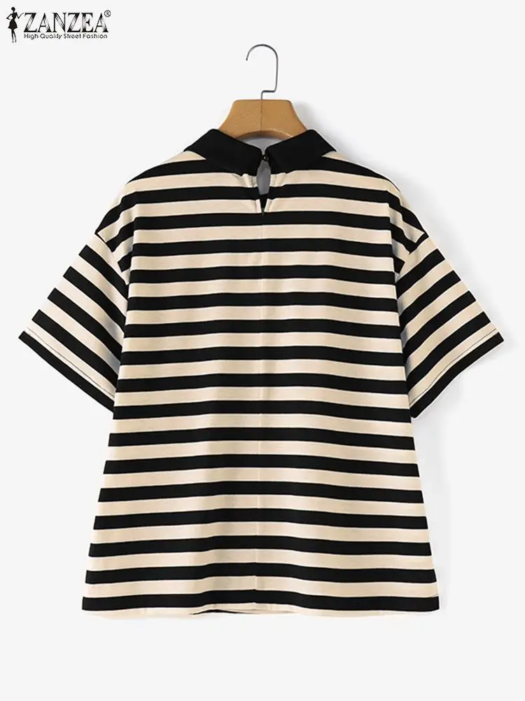 Женские туники с цветными блоками ZANZEA топы для праздника повседневные свободные