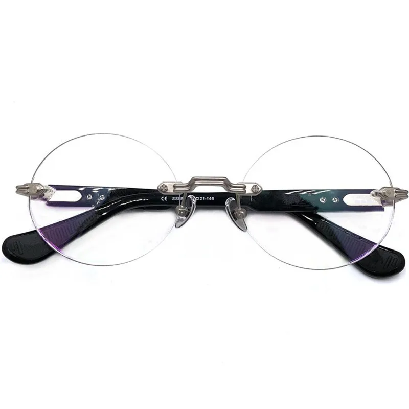 

LUX Desig Unisex Rimless Glasses Frame 57-21-151 Retro-Vintage Sil Rectangular Bigrim Eyeglasses for Prescription Goggles