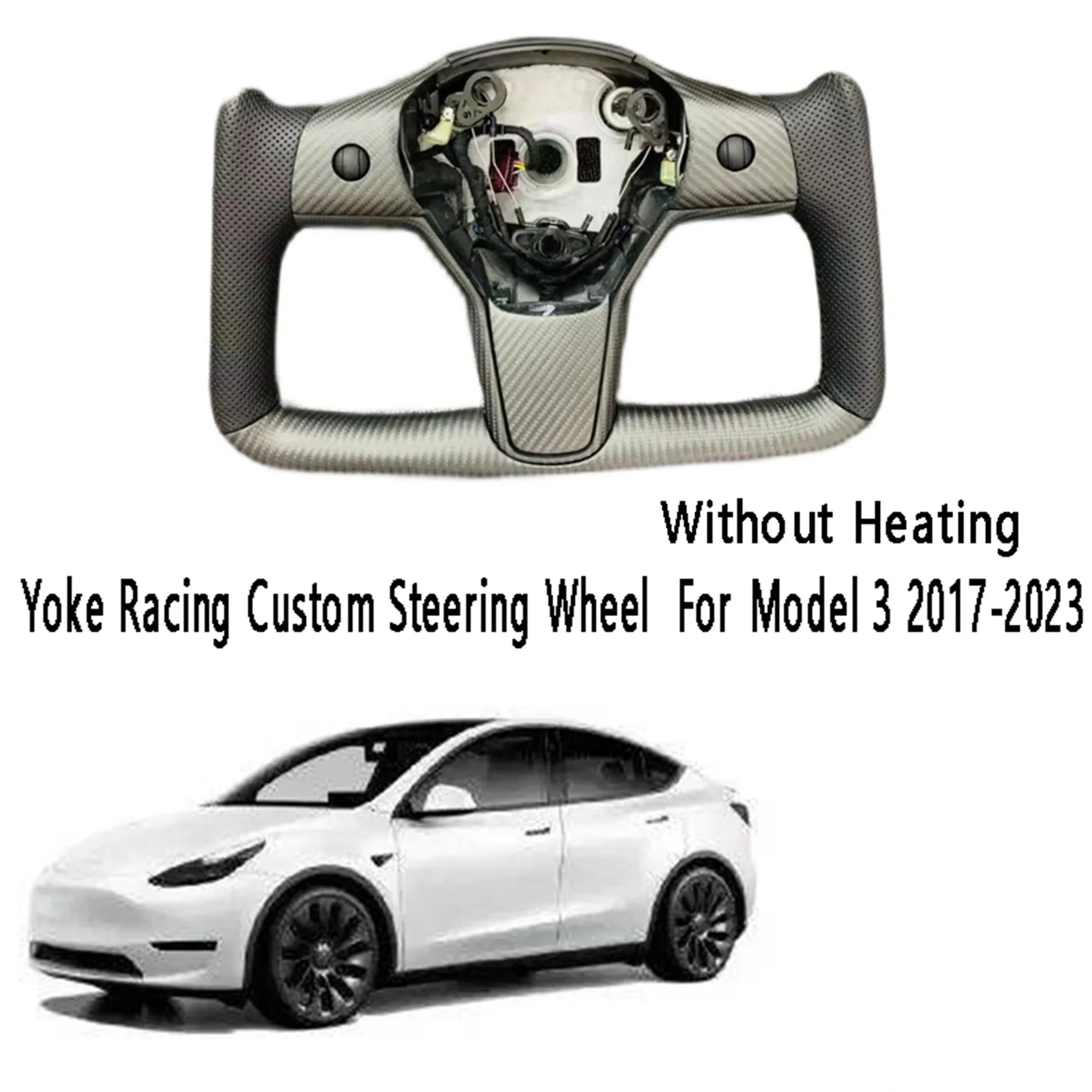 

Гоночное рулевое колесо Yoke Racing под заказ для Tesla Model 3 2017-2023 без нагрева