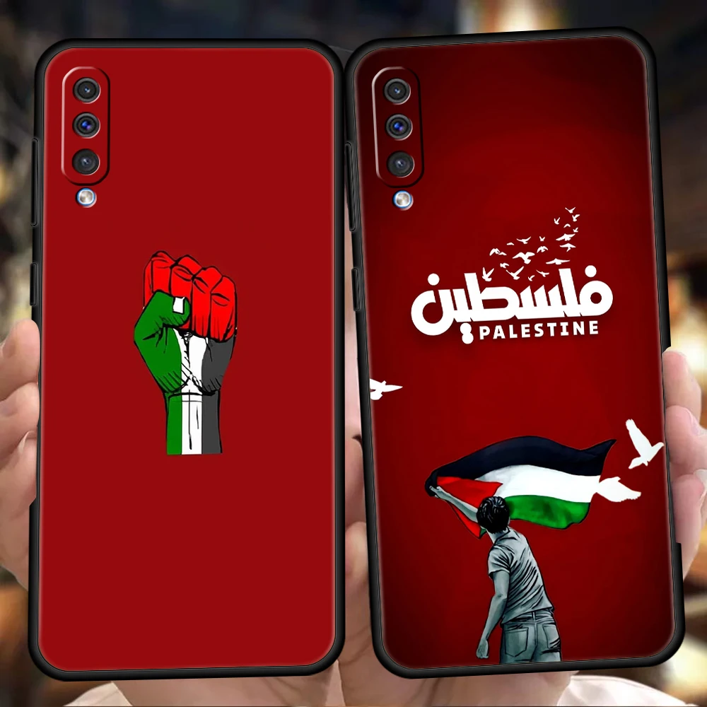 

Palestine Flag Phone Case For Samsung Galaxy A53 A73 A33 A23 A13 A12 A22 A02 A50 A70 A20 A10 A20S 5G Black Silicone Cover Fundas