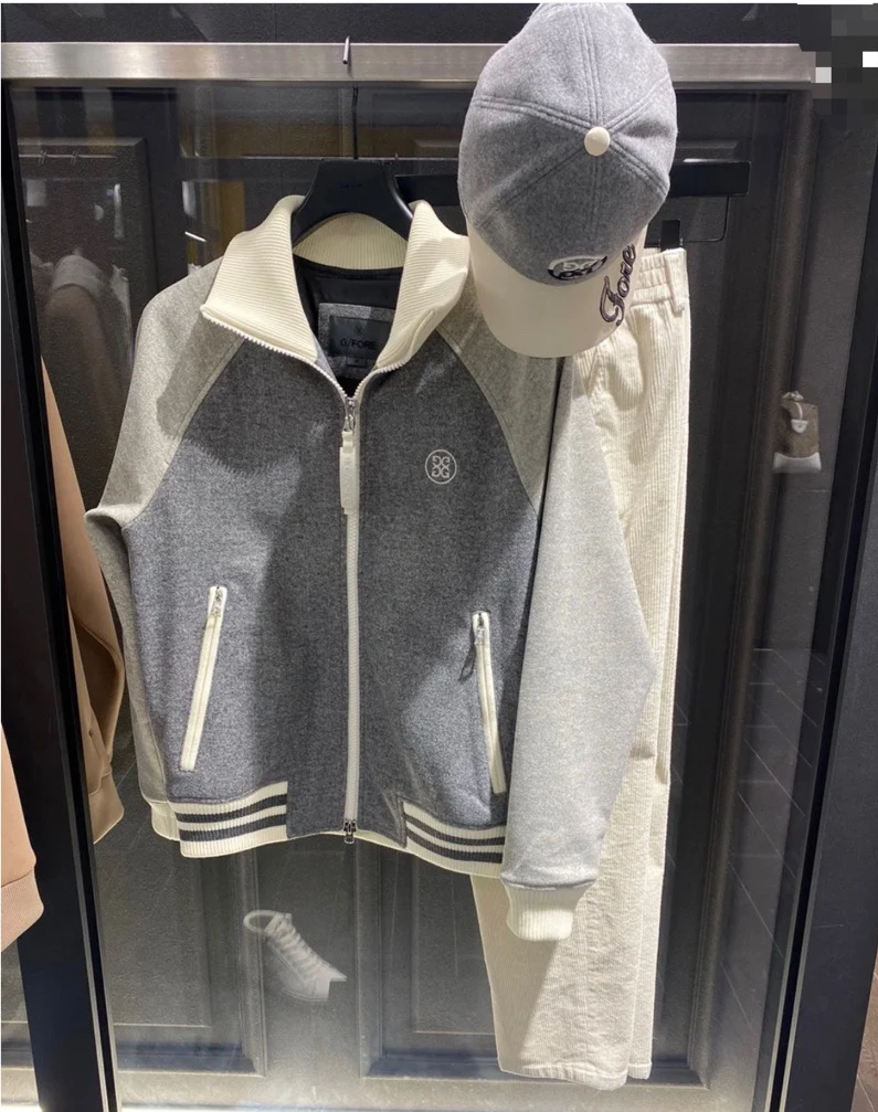 

[Предварительная продажа] Мужская куртка для гольфа осень/зима дизайн пары бейсбольная куртка на молнии для спорта на открытом воздухе сохр...