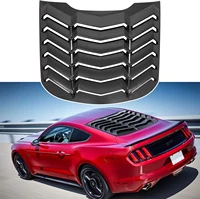 teng mile rear window louver for ford mustang 2015 2020 abs gloss black carbon fiber texture windshield sun shade cover