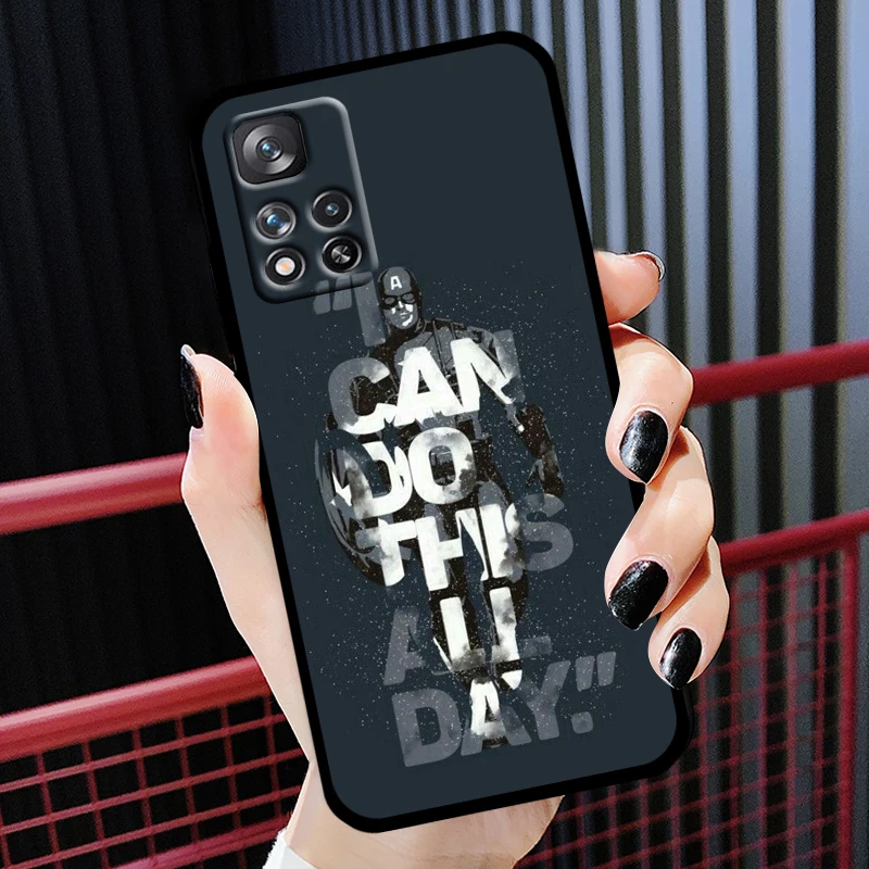Avenger Marvel Superhero For Xiaomi Redmi Note 11 11S 10 9 8 7 Pro 5G 4G Silicone Soft Shockproof Black Phone Case Capa Cover