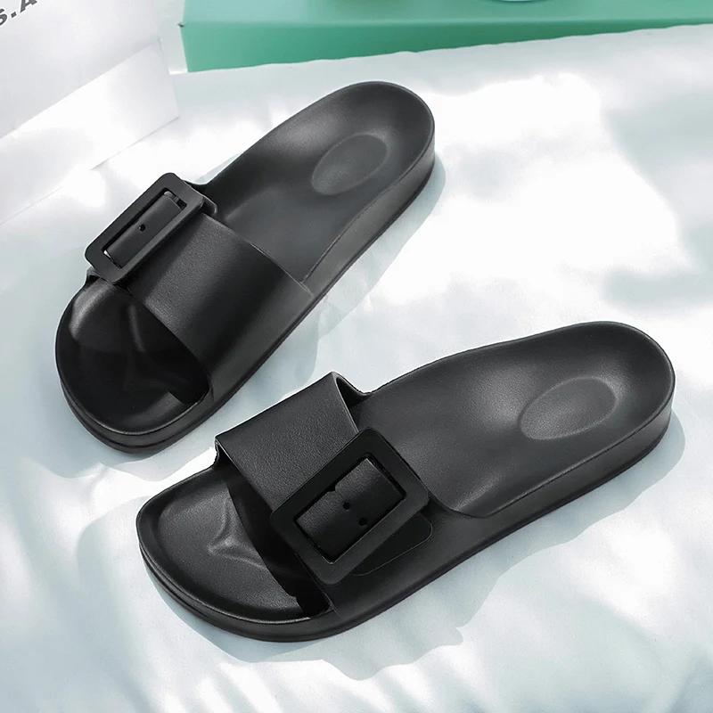 Summer Women Slippers Indoor Bath Thick Platform Home Beach Soft Sole Sandals Leisure  Bathroom Anti-slip Zapatillas Chaussons