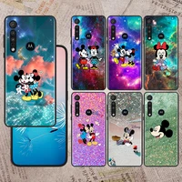 mickey minnie colorful for motorola moto g60s g60 edge 20 e20 e7i e6i e6s g9 g8 plus g power one fusion black phone case