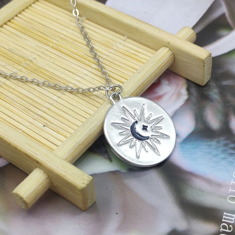 Минималистичное затмение ролевая игра Аяна Луна звезда круглый кулон ожерелье