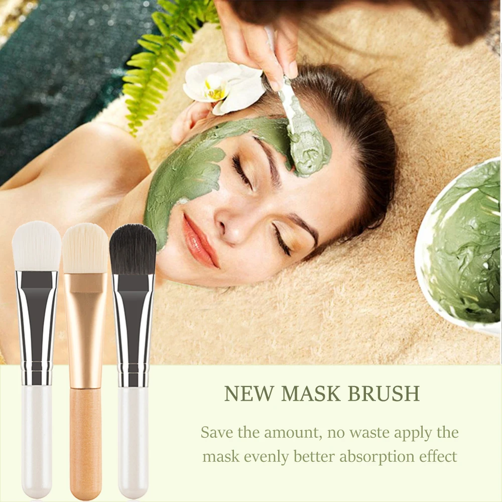 New Product Soft Hair Wooden Handle Portable Makeup Brush Mask Soft Bristle Brush Beauty Conditioning Stick Mask Makeup Tool