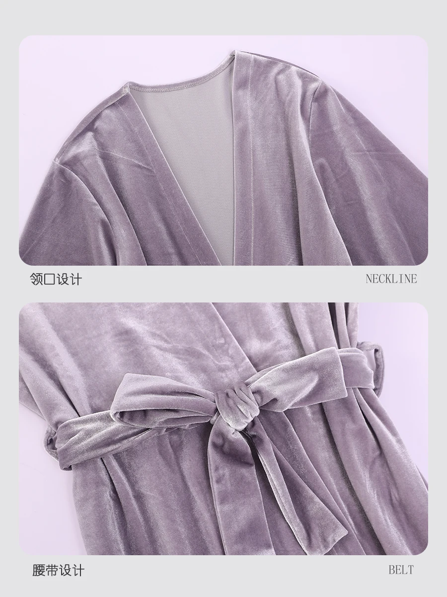 [Heat Storage Type] With Chest Pad Pajamas Women Autumn and Winter Gold Velvet Nightgown 2024 Sexy Sling Nightdress Home Wear