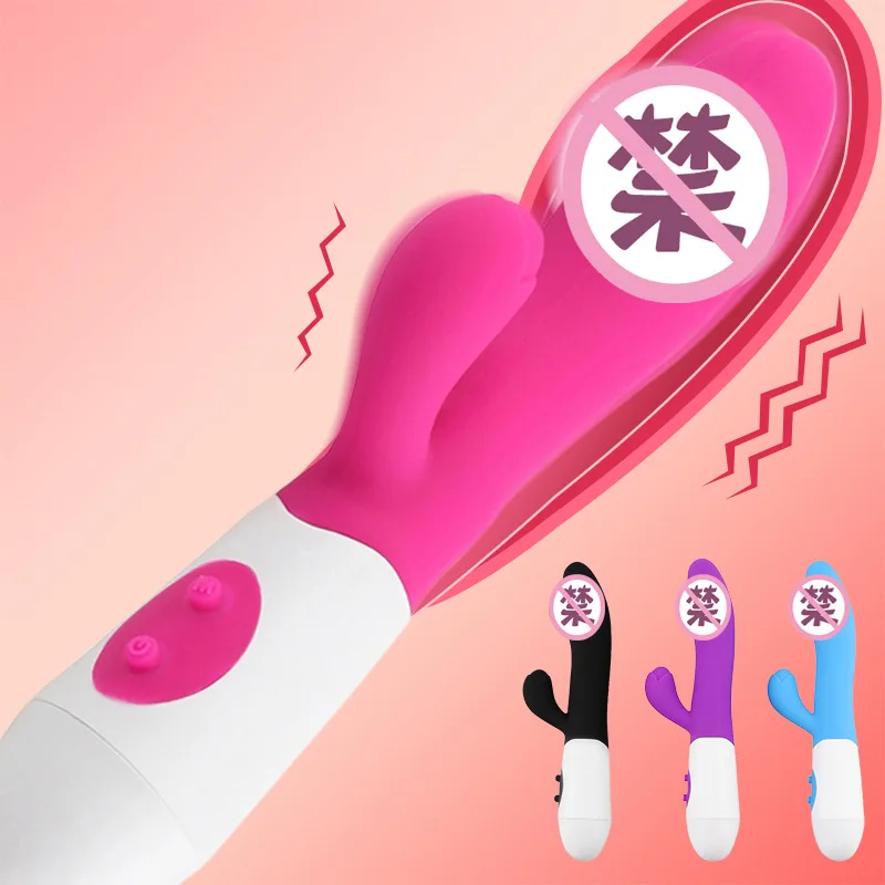 Вибратор Кролик для женщин фаллоимитатор точки G двойная вибрация силиконовый