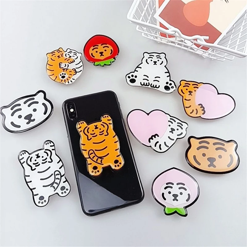 Держатель для телефона с мультяшным тигром держатель в Корейском стиле iPhone Samsung