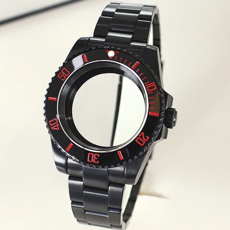 Черный корпус часов 40 мм набор браслетов для Submariner Seiko NH35 NH36/38/34 Miyota 8215 ETA 2824