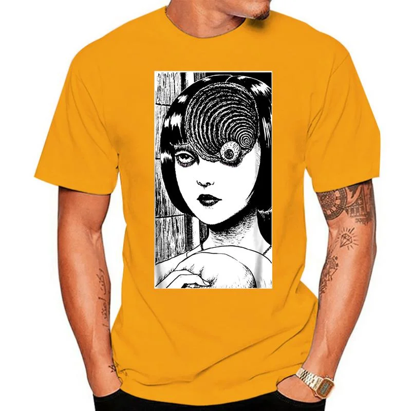 

Camiseta de манга corta de Uzumaki Junji Ito, camisa japonesa de ужас