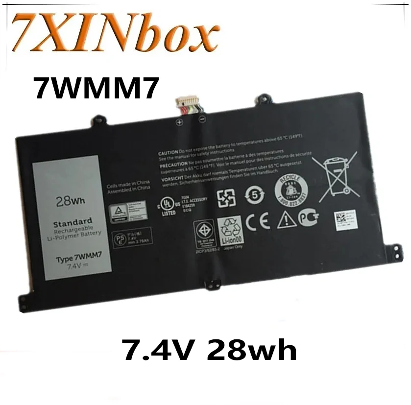 7XINbox 7WMM7 7 4 В 28 Втч оригинальный аккумулятор для ноутбука Dell l Venue 11 Pro Keyboard Tablet DL 011301