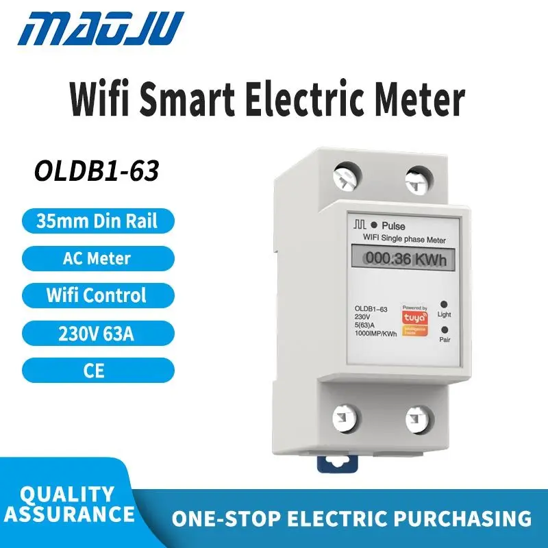 

Free Shipping Single Phase Electirc Meter LCD Display Wifi Remote Control 230V 63A Power Value Meter