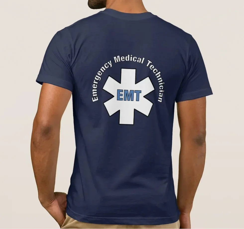 Фото Футболка Emergency Paramedic EMT Star of Life с символом, 100% хлопок, с круглым вырезом и коротким рукавом, летняя повседневная мужская футболка, размер S-3XL №3