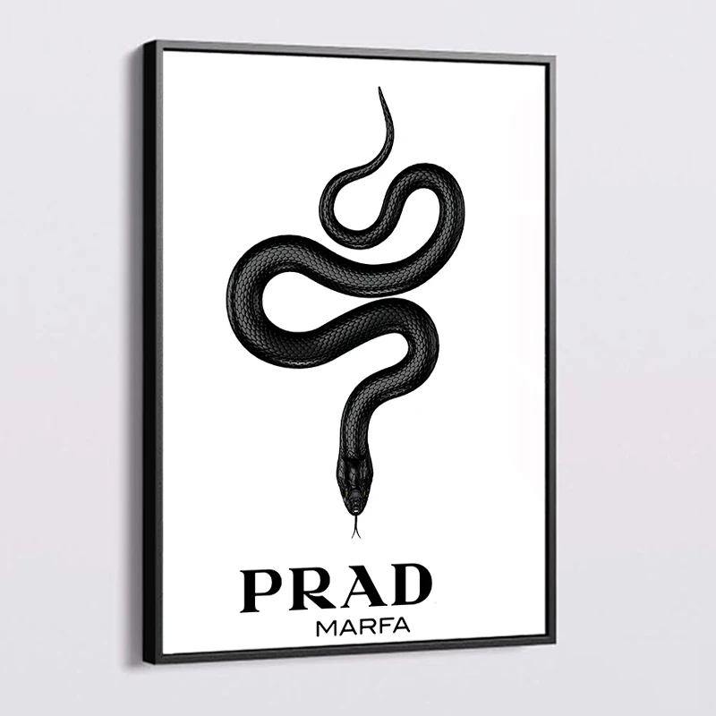 

Luxury Posters and Prints Luxury Car Snake Wall Art Canvas Painting with Frame Living Room Home Decor Black and White Pictures