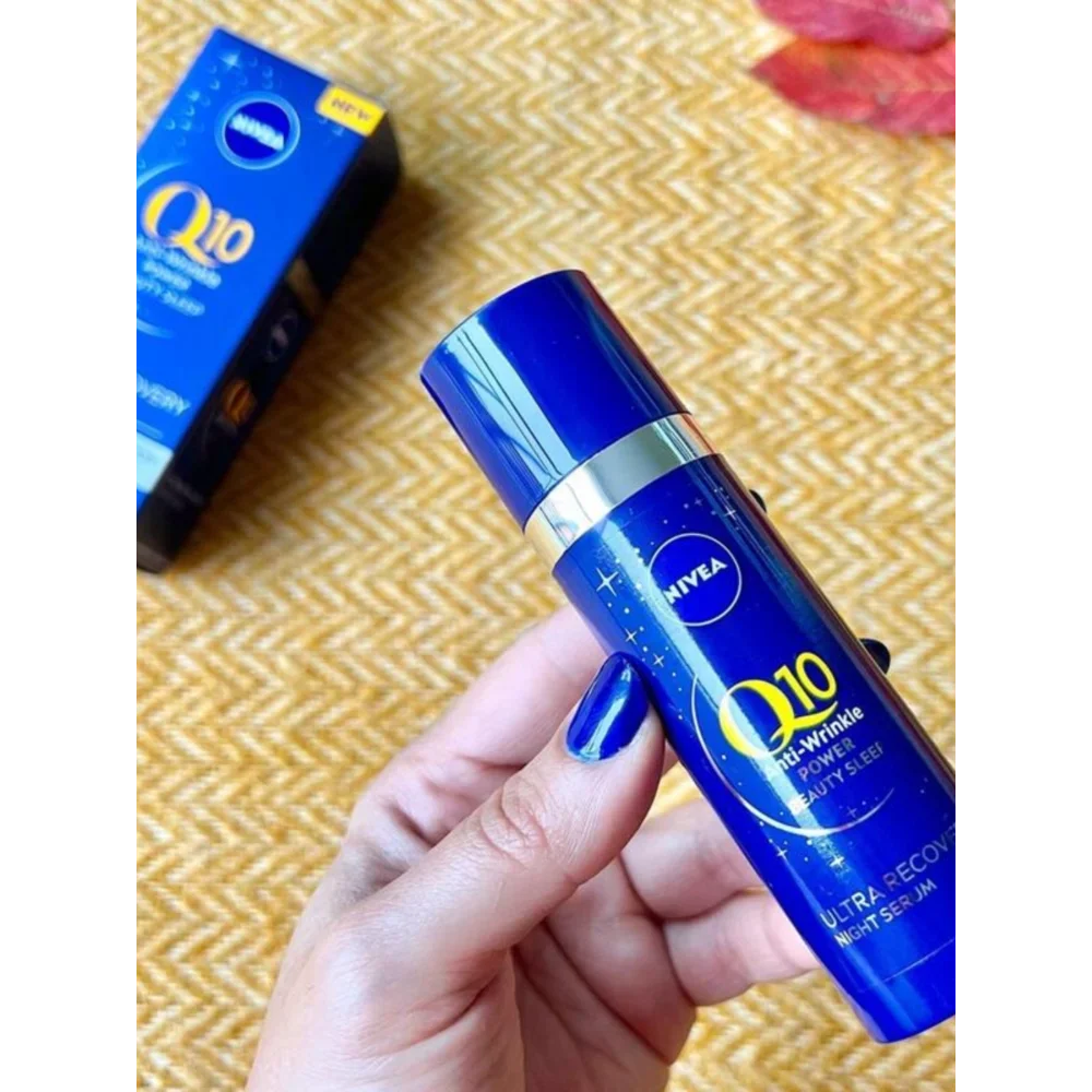 Антивозрастная восстанавливающая Ночная сыворотка Nivea Q10 антиоксидант средство