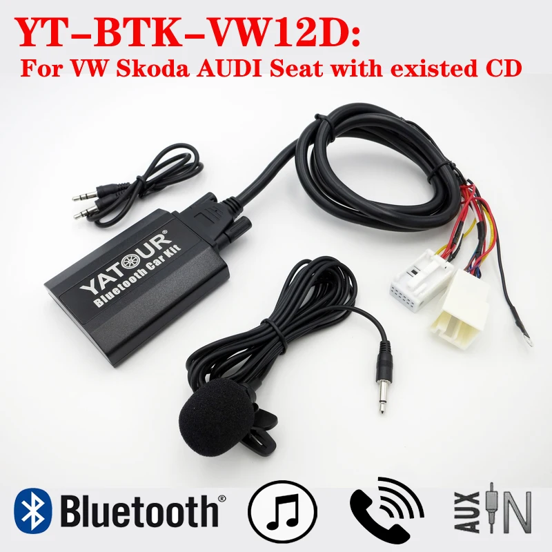 

Bluetooth-декодер Yatour, музыкальный комплект для VW Audi Skoda Seat Beetle Fox Golf Jetta Passat Polo Tiguan Touareg GTI