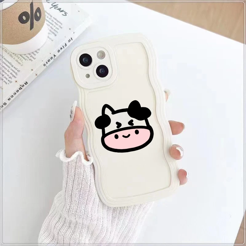 Милые коровы для IPhone 13 12 11 Pro Mini X XR XS Max SE 5 5s 6 6S 7 8 Plus чехол телефона жидкий