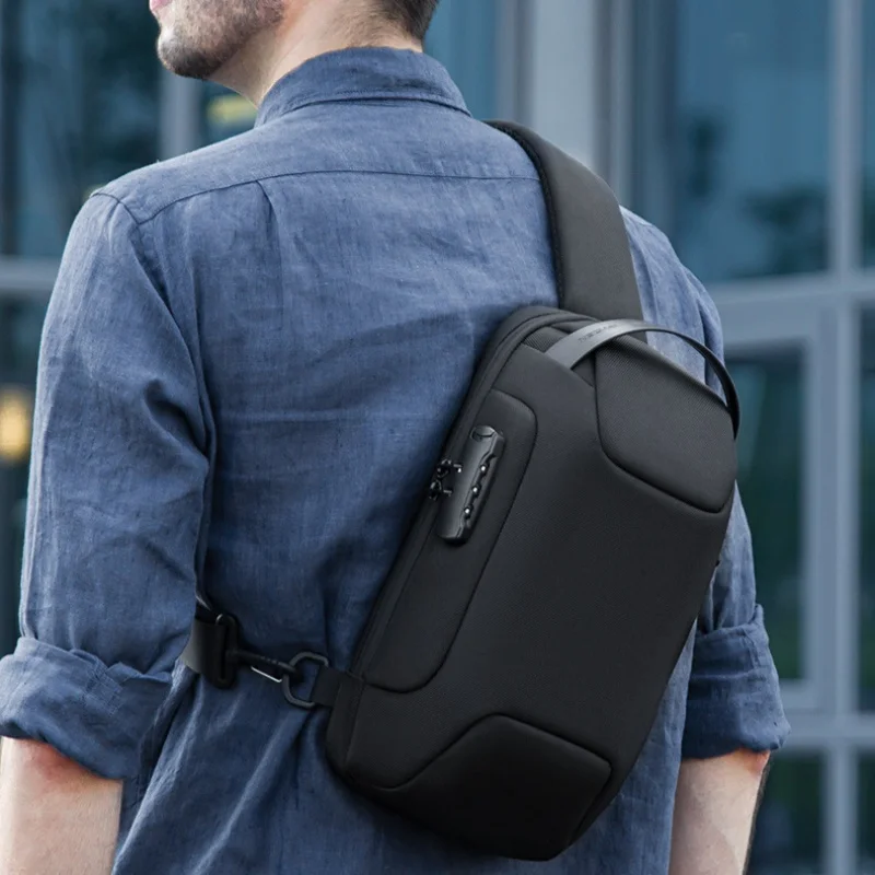 Cool Fashion Motorcycle Bag Shoulder Crossbody Password Bag Fashion Chest Bag Large Capacity Sports Crossbody Backpack Men's Sho