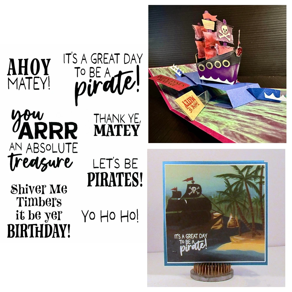 Прозрачный силиконовый штамп Let's Be Pirate Ahoy Matey DIY ремесла Альбом для открыток