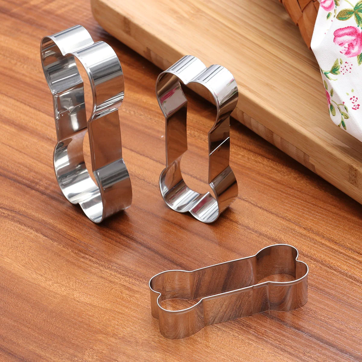 

3 Cookie Bone Shaped DIY Stainless Steel Accessory for Home Bakery