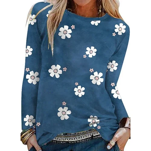 

[New In] Women Casual T Shirt 3D Print daisy Floral Pattern O-Neck Street Casual Oversized Tops Plus Size