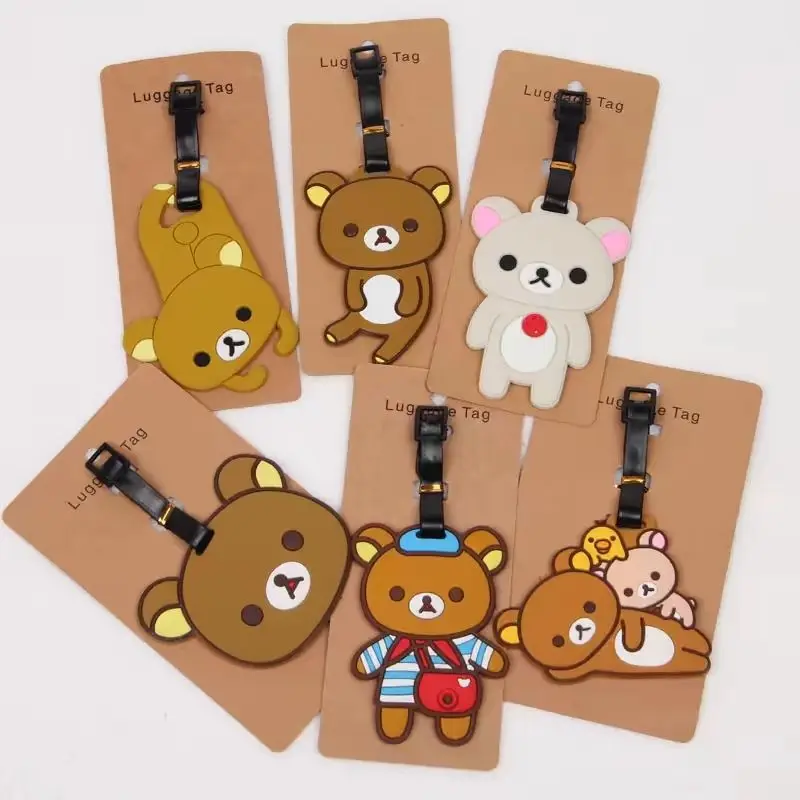 Милый рилаккума мультяшный рисунок подвеска для путешествий с защитой от потери