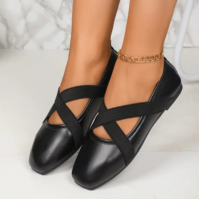 Туфли для женщин 2024 высококачественные женские туфли без шнуровки на плоской