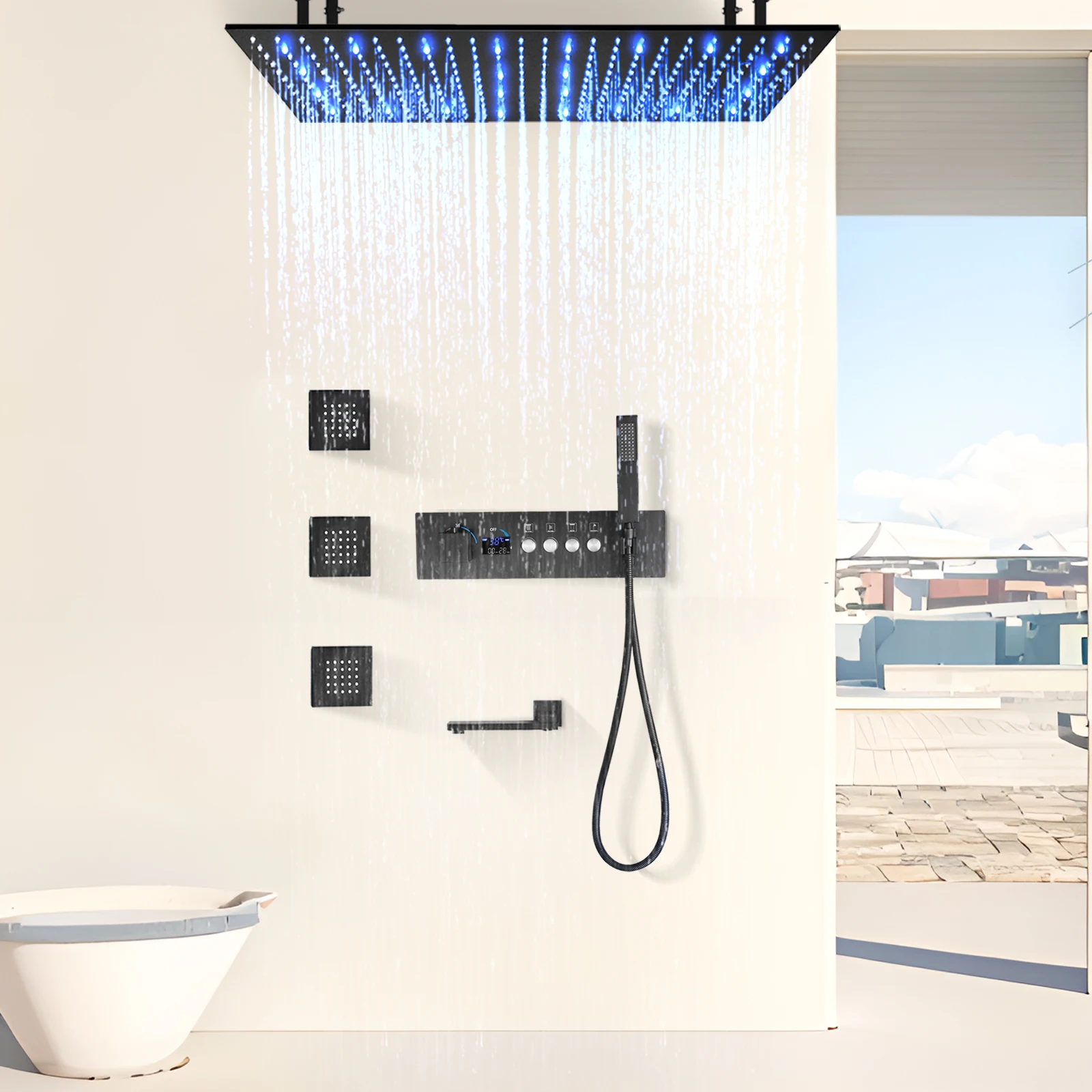 Смеситель для душа с постоянной температурой 80x40 см