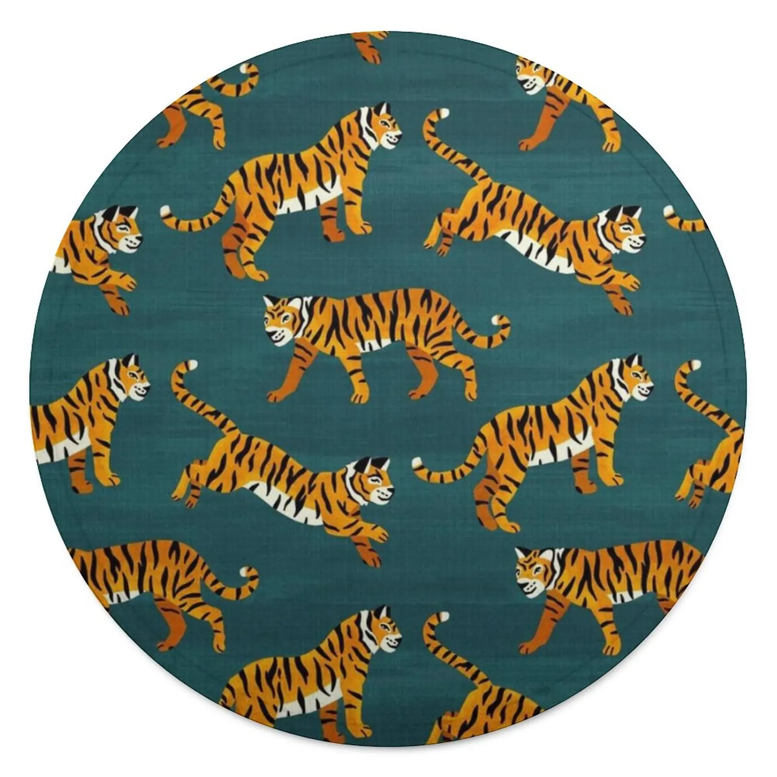 

Bengal Tigers Navy Blanket Soft Cheap Round Bedspread Cozy Fleece Winter Blanket